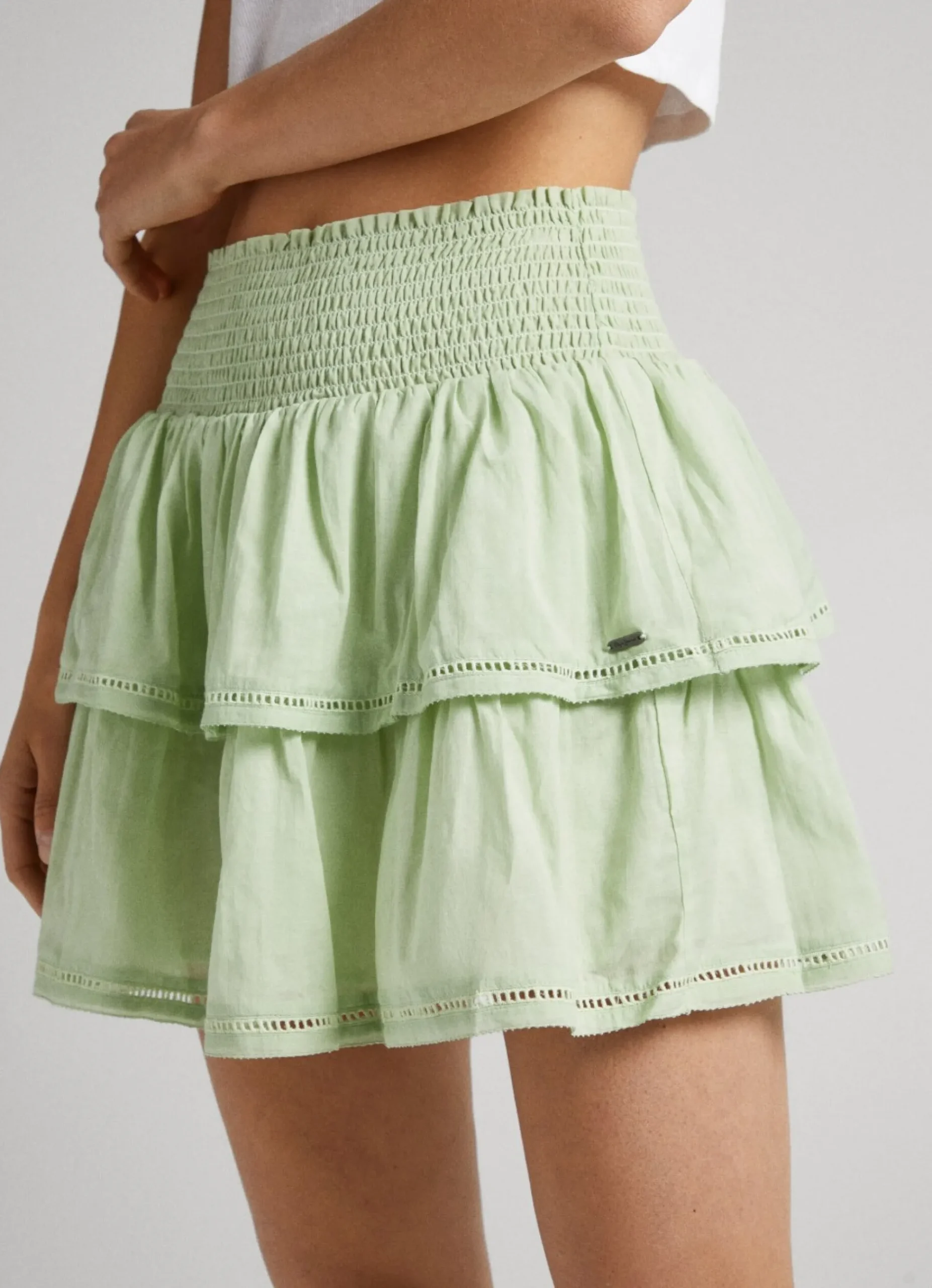 Mulher Pepe Jeans Saias E Calções>Saia Camada Dupla Com Folhos