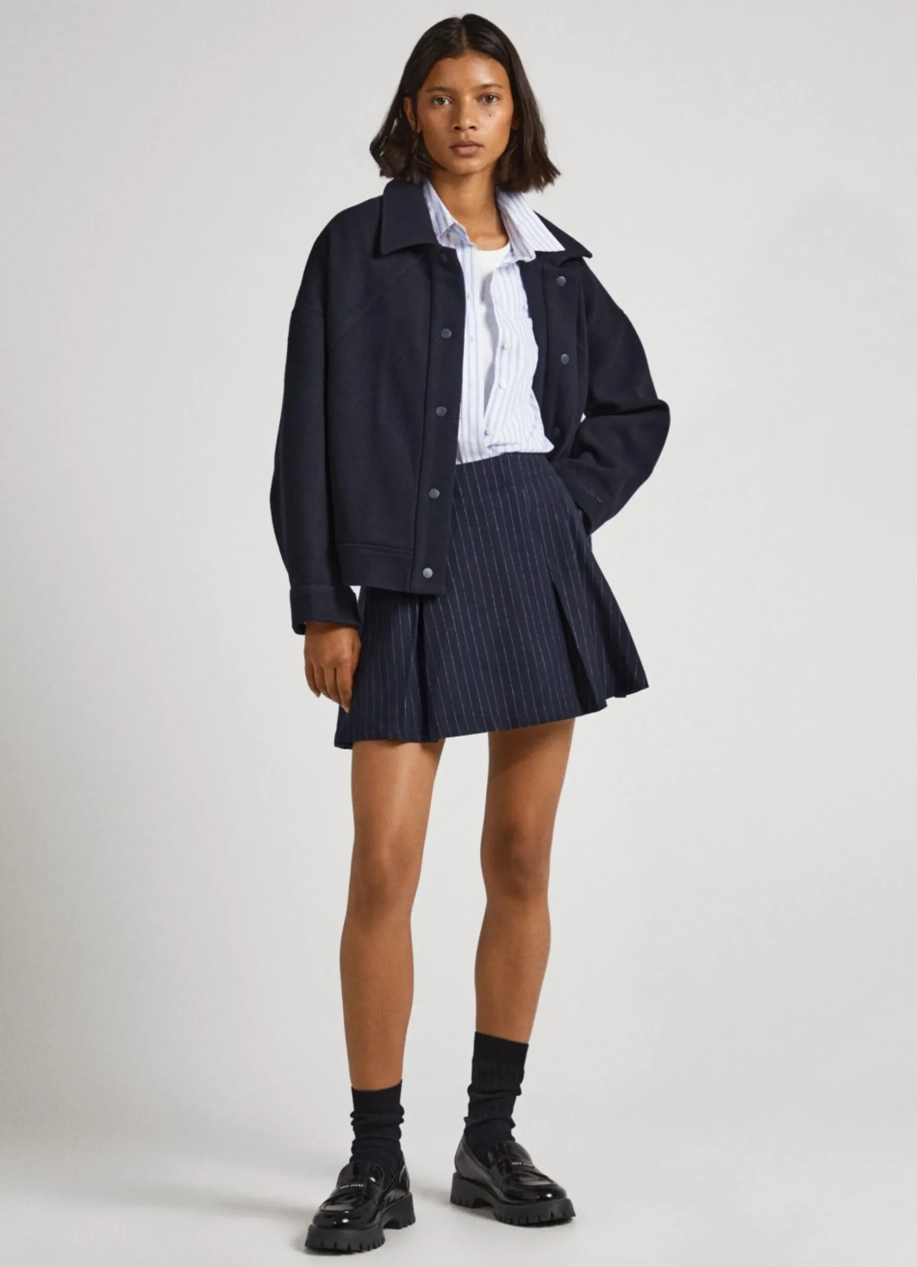 Mulher Pepe Jeans Saias E Calções>Saia Plissada As Riscas