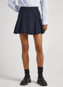 Mulher Pepe Jeans Saias E Calções>Saia Plissada As Riscas