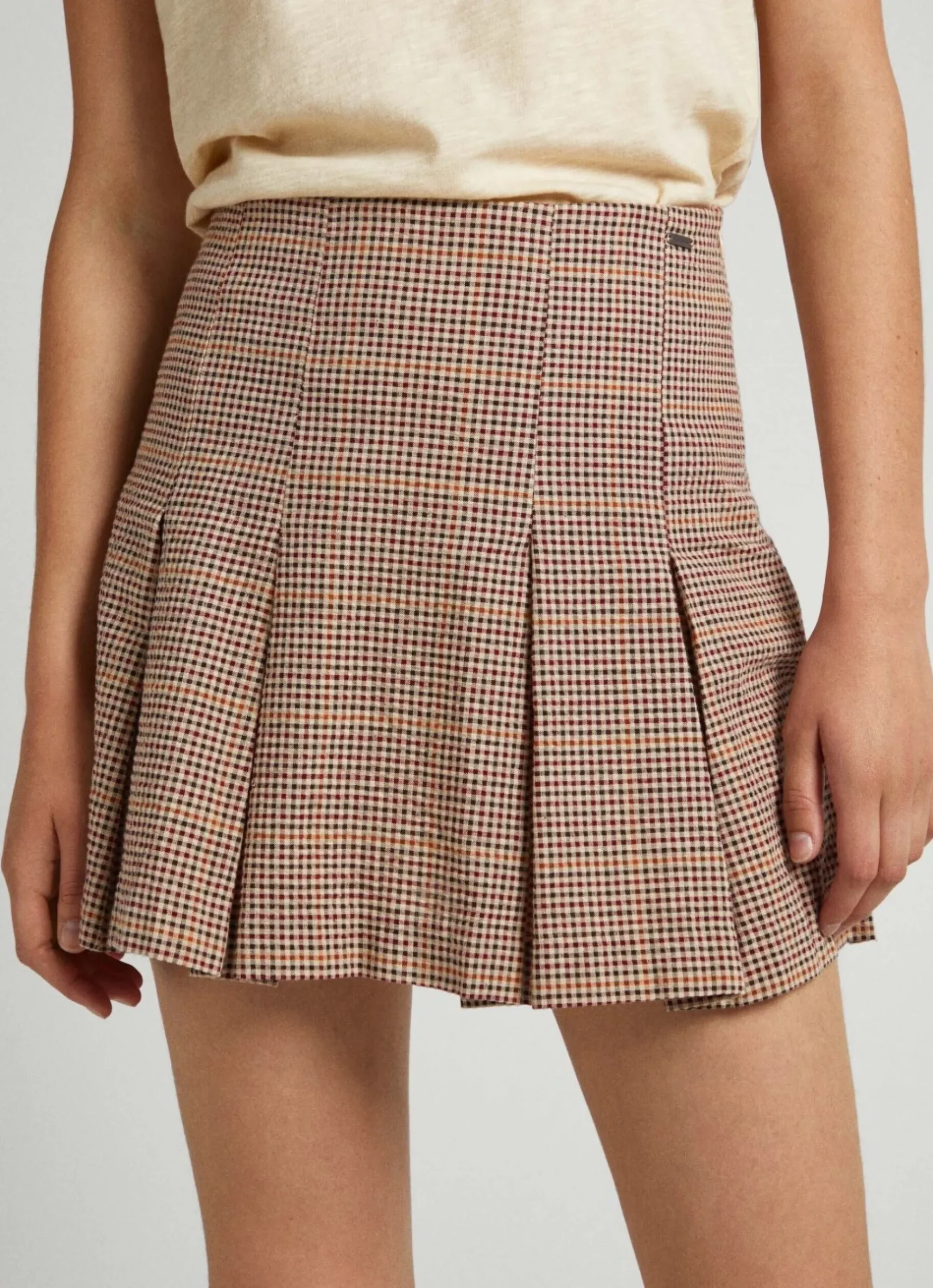 Mulher Pepe Jeans Saias E Calções>Saia Plissada Padrao Xadrez