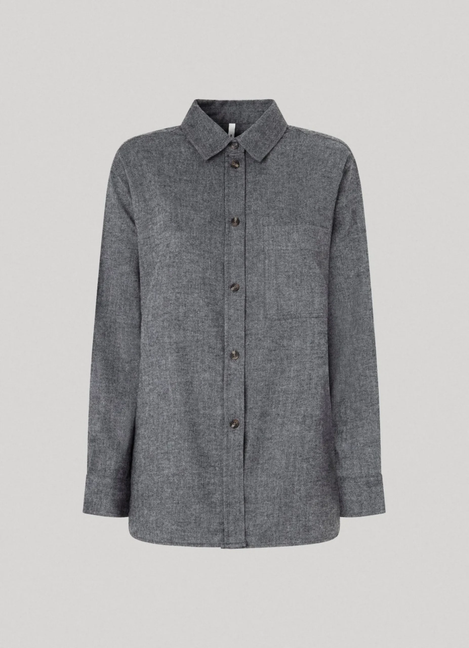 Mulher Pepe Jeans Camisas E Blusas>Sobrecamisa Algodao Espinha De Peixe