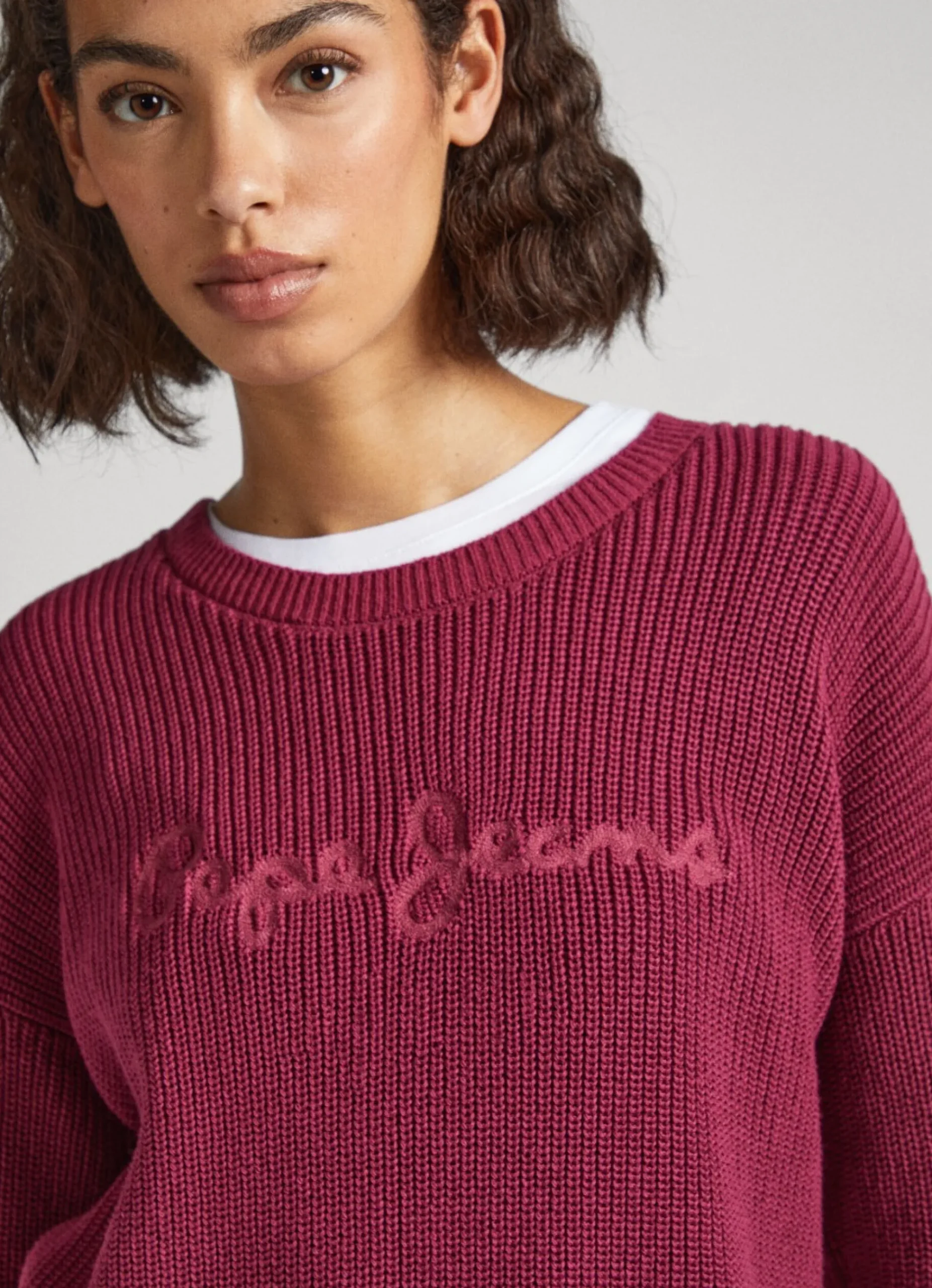 Mulher Pepe Jeans Malhas E Cardigans>Sweater Com Logo Bordado