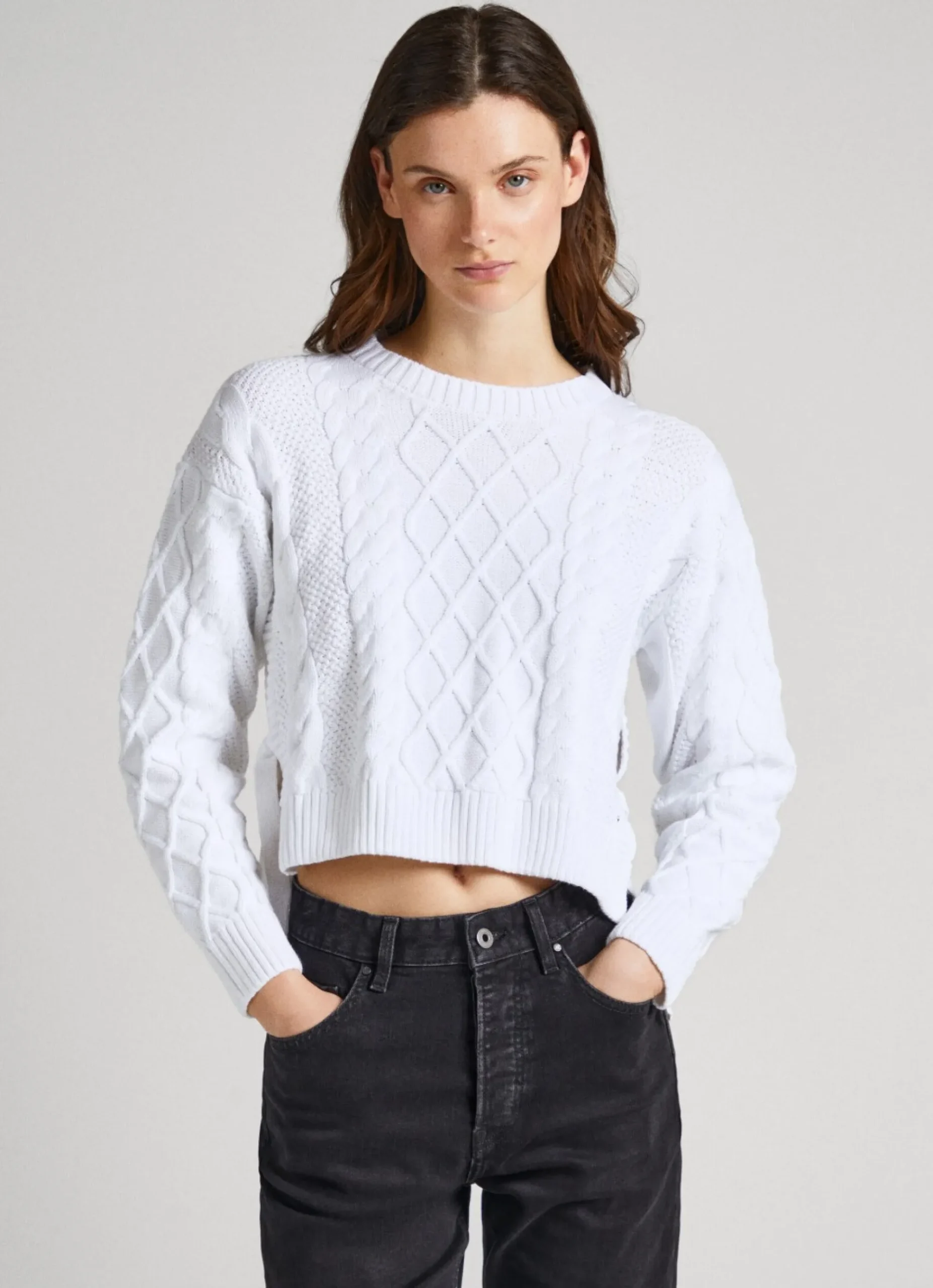 Mulher Pepe Jeans Malhas E Cardigans>Sweater De Malha Entrancada