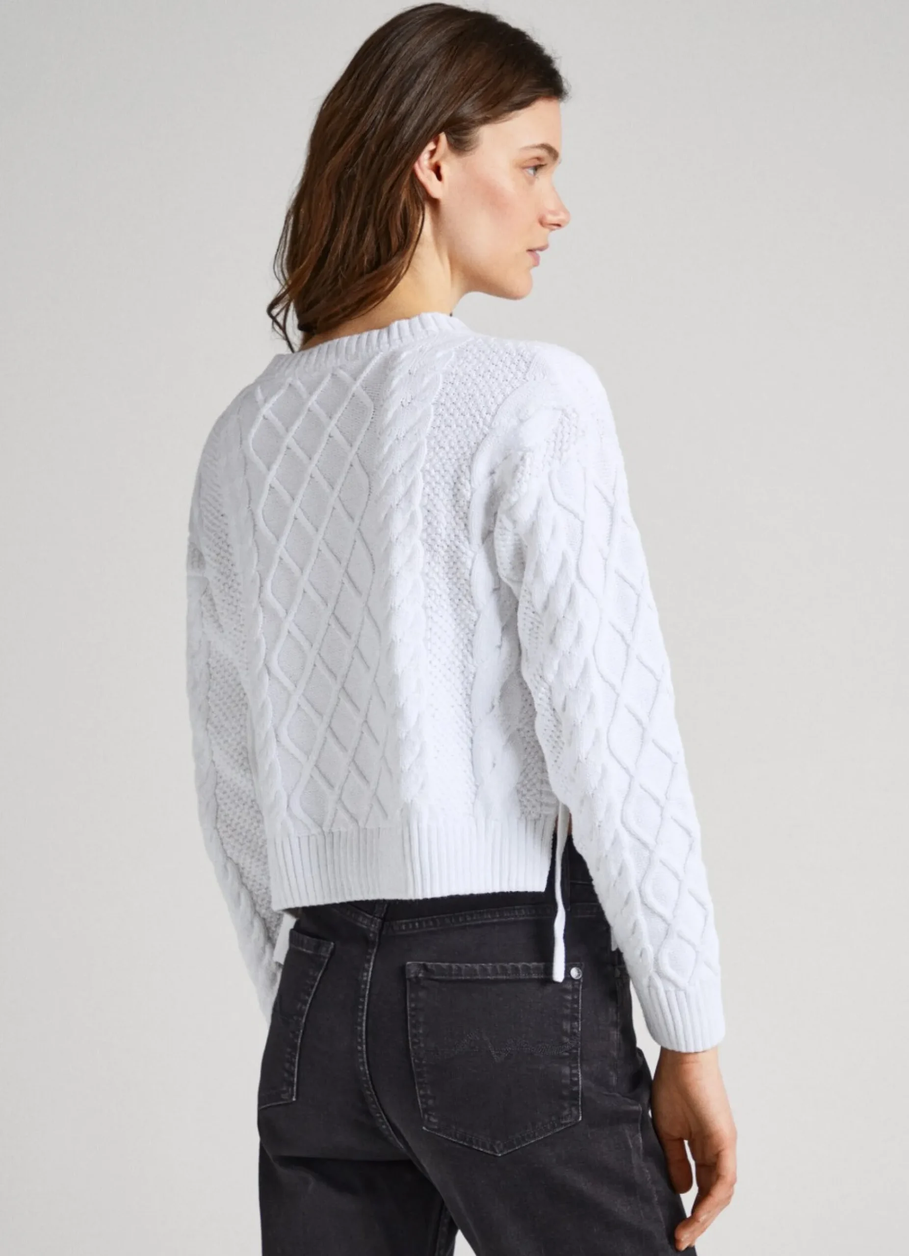 Mulher Pepe Jeans Malhas E Cardigans>Sweater De Malha Entrancada
