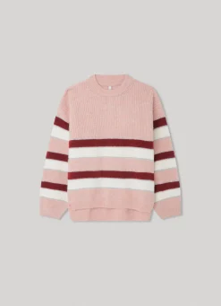 Rapariga Pepe Jeans Sweatshirts E Malhas>Sweater Decote Redondo As Riscas