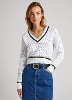 Mulher Pepe Jeans Malhas>Sweater Diamonds Openwork