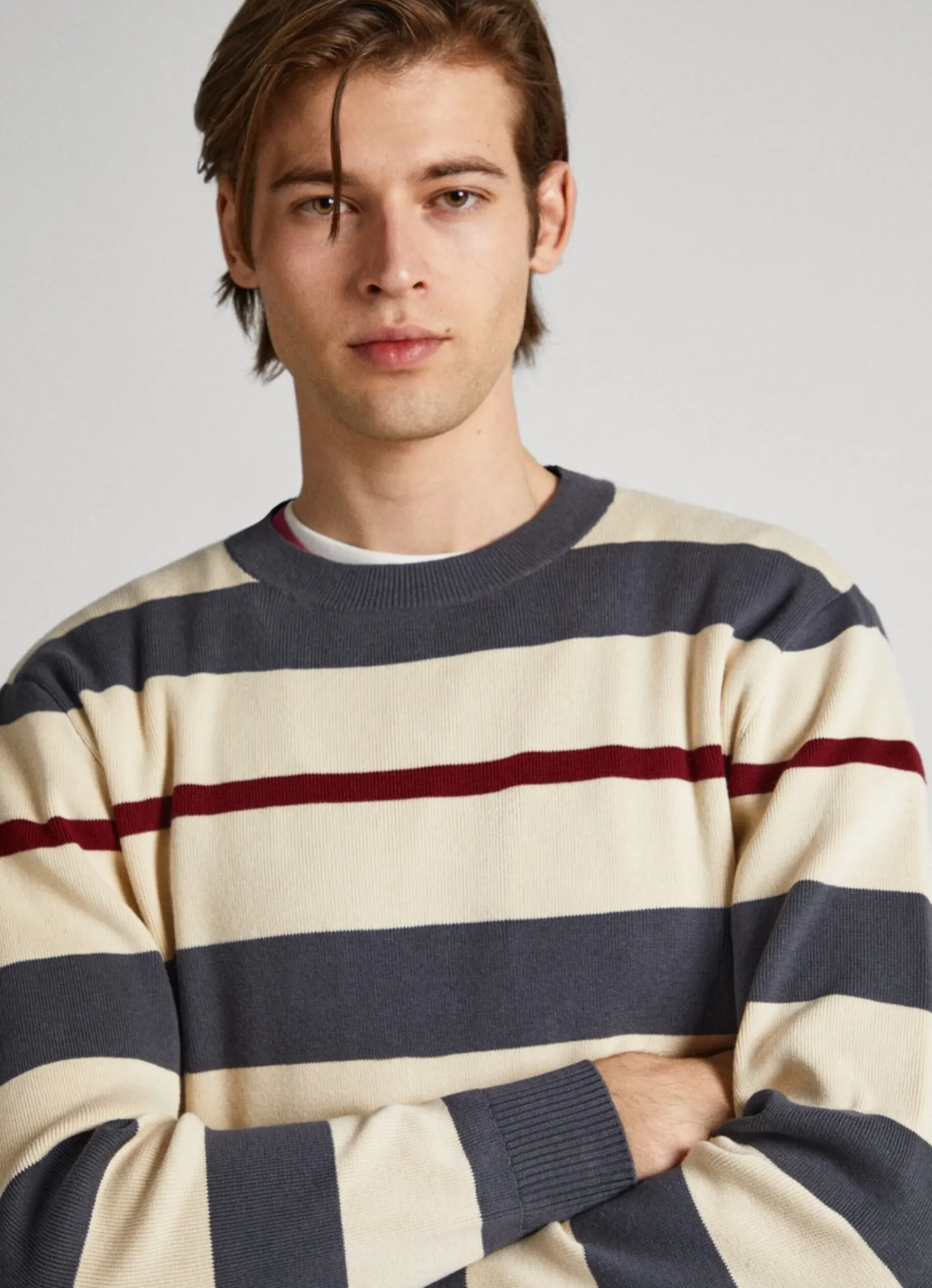 Homem Pepe Jeans Malhas>Sweater Padrao As Riscas Breton