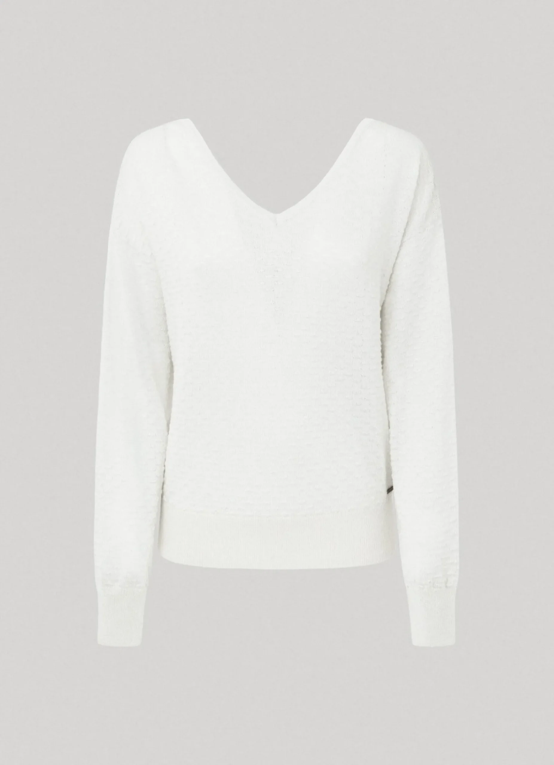 Mulher Pepe Jeans Malhas E Cardigans>Sweater Texturizada Decote Em V