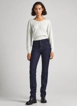 Mulher Pepe Jeans Malhas>Sweater Texturizada Decote Em V