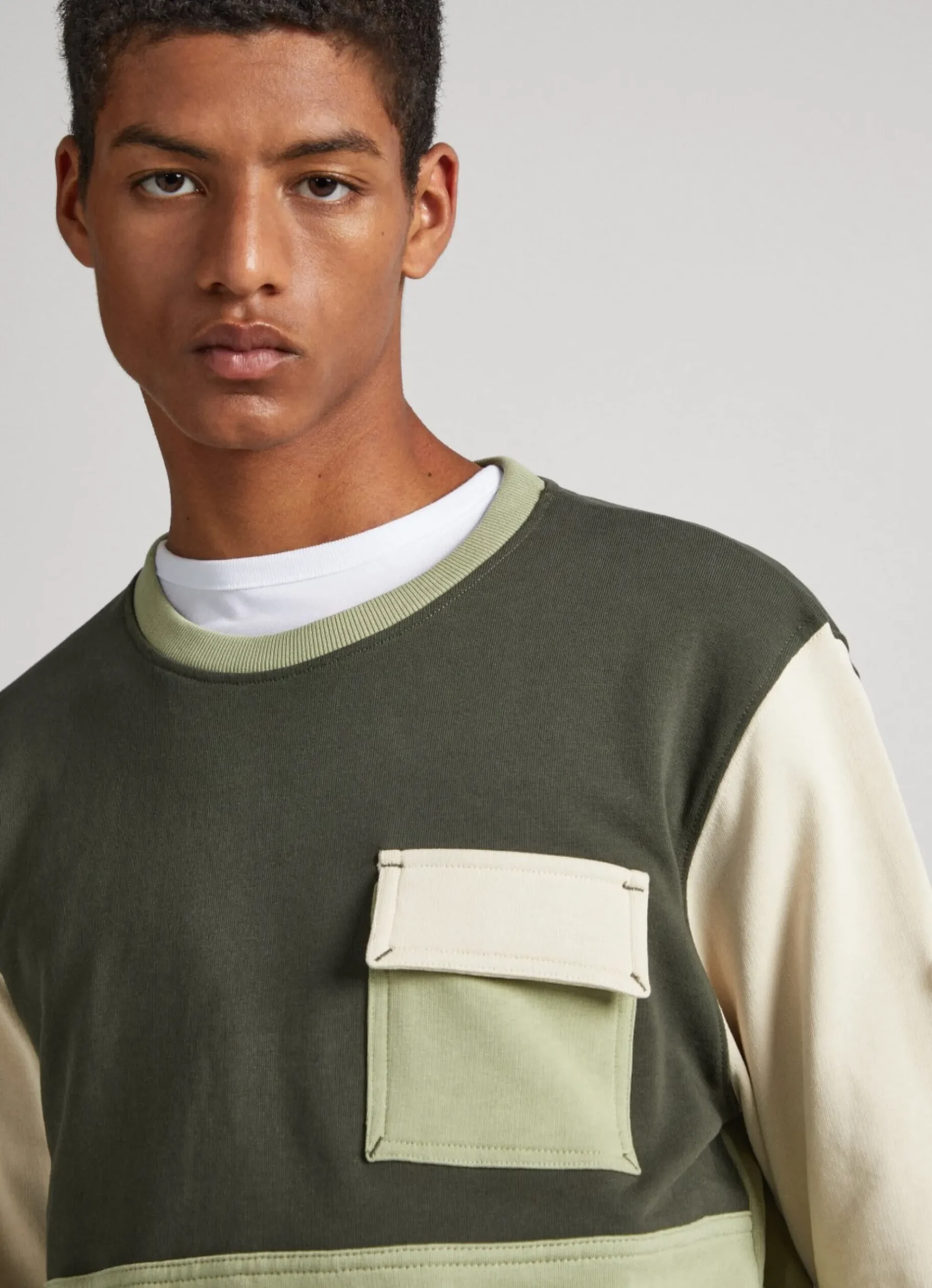 Homem Pepe Jeans Sweatshirts>Sweatshirt Algodao Color Block