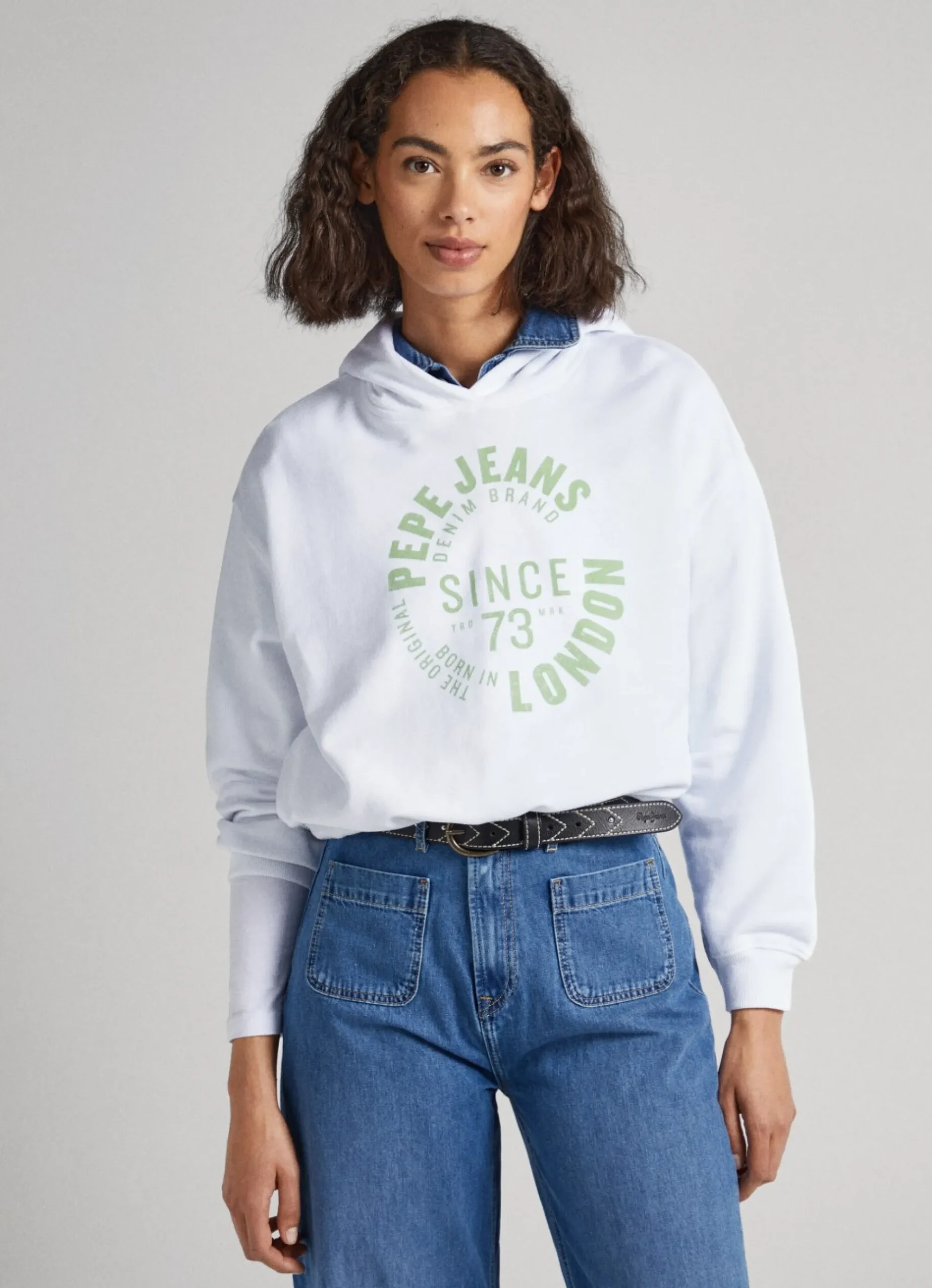 Mulher Pepe Jeans Sweatshirts>Sweatshirt Algodao Com Capuz
