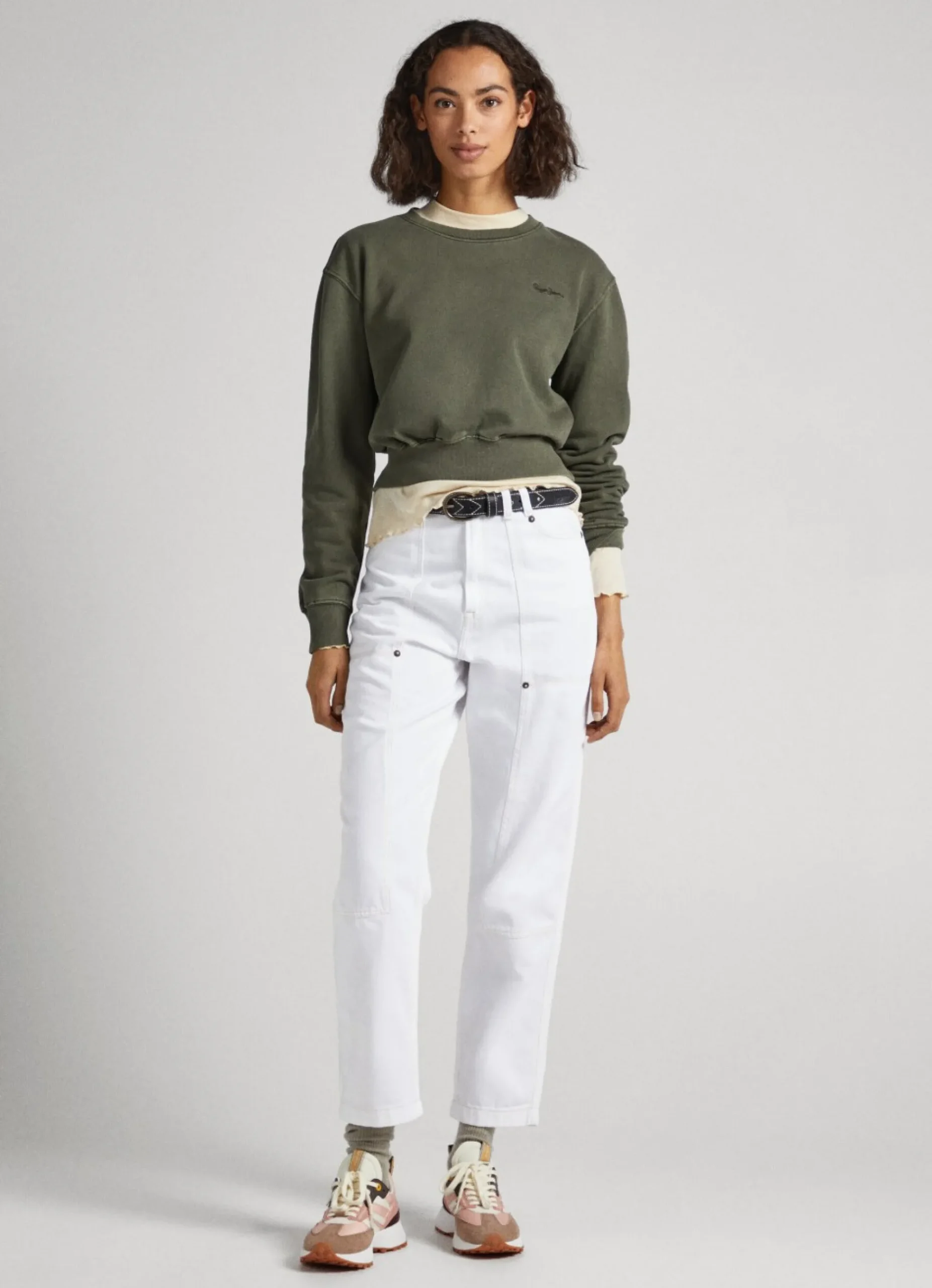 Mulher Pepe Jeans Sweatshirts>Sweatshirt Algodao Cropped Fit