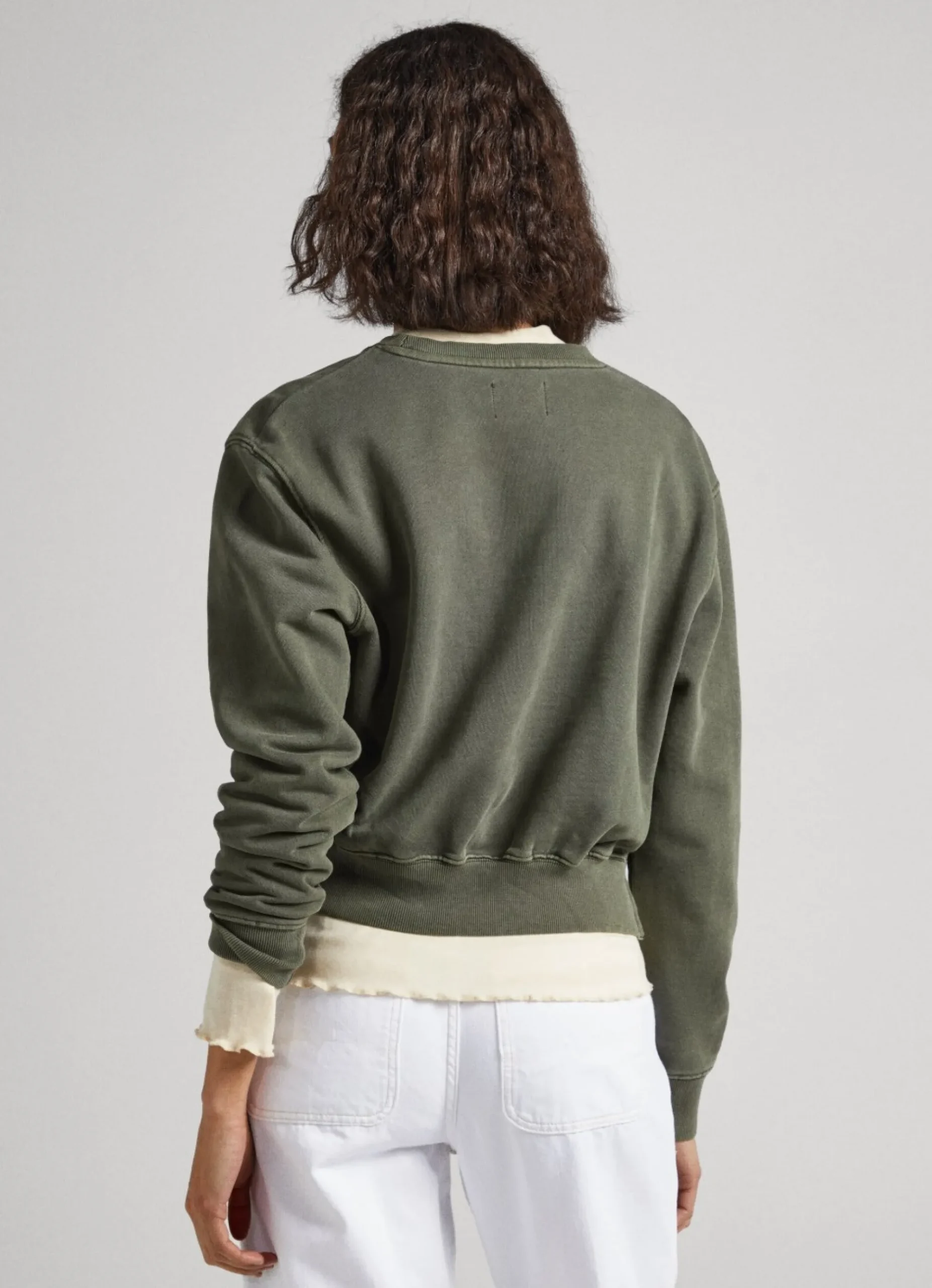 Mulher Pepe Jeans Sweatshirts>Sweatshirt Algodao Cropped Fit