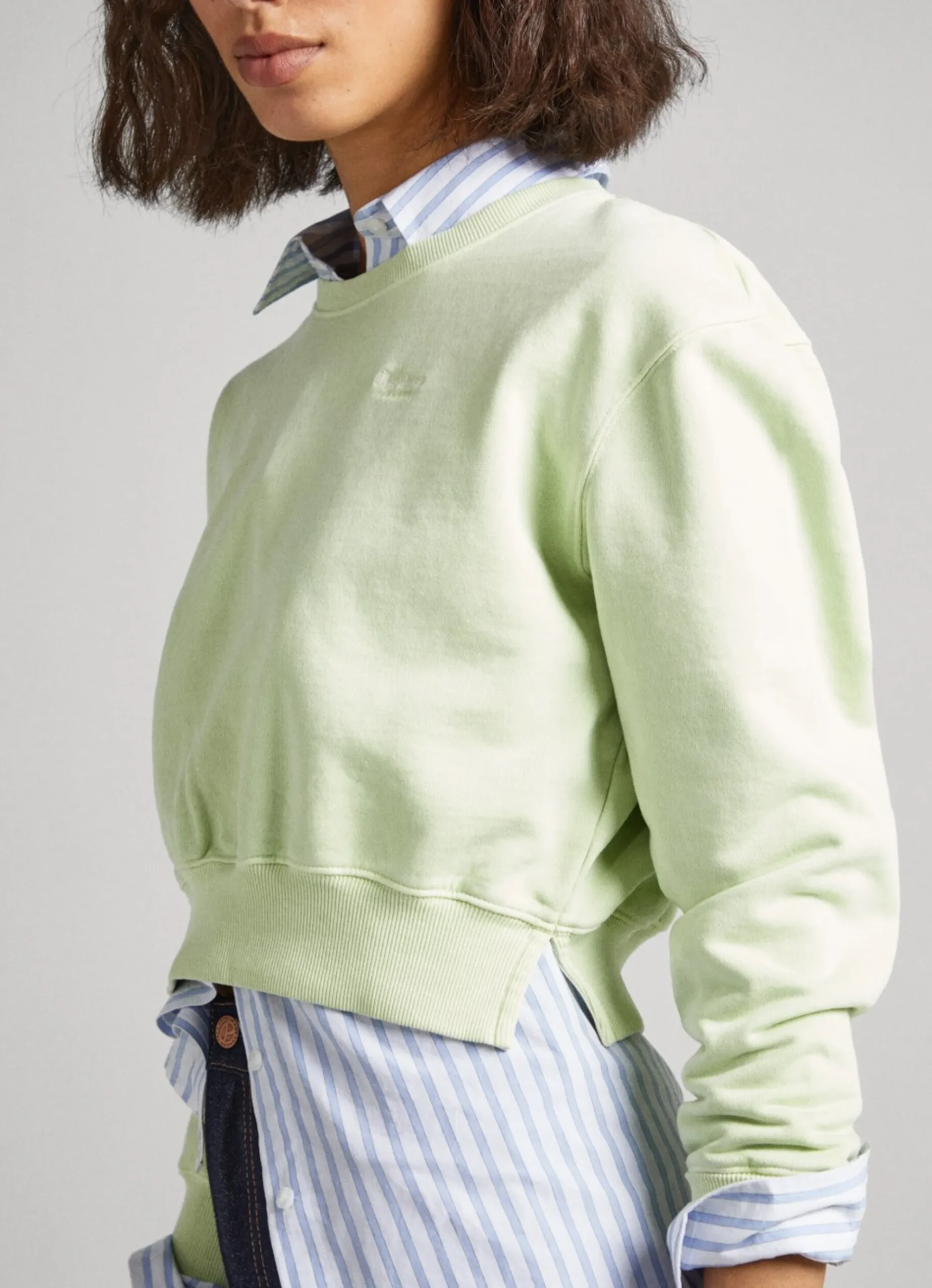 Mulher Pepe Jeans Sweatshirts>Sweatshirt Algodao Cropped Fit