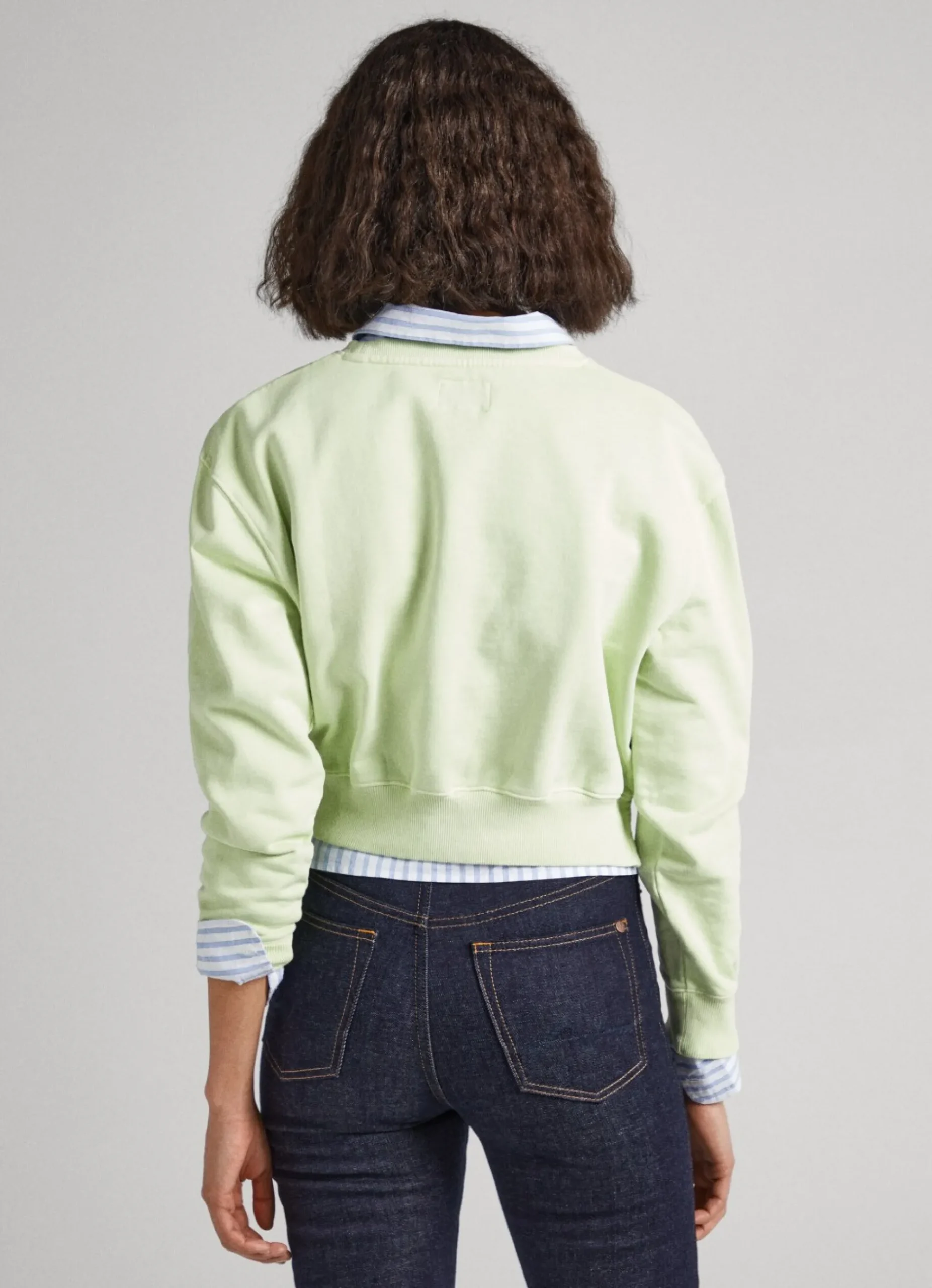 Mulher Pepe Jeans Sweatshirts>Sweatshirt Algodao Cropped Fit