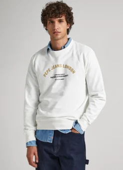 Homem Pepe Jeans Sweatshirts>Sweatshirt Algodao Logo Estampado