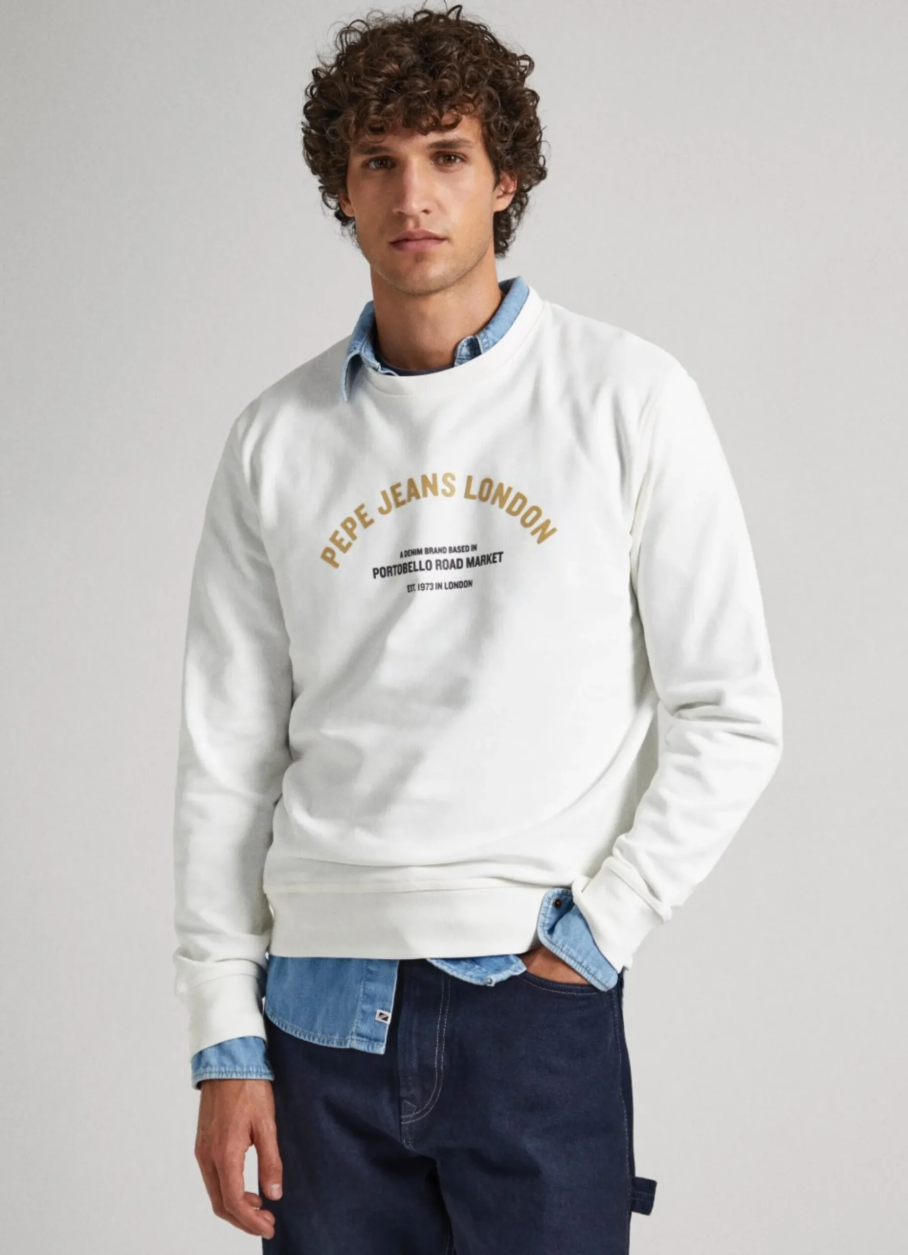 Homem Pepe Jeans Sweatshirts>Sweatshirt Algodao Logo Estampado