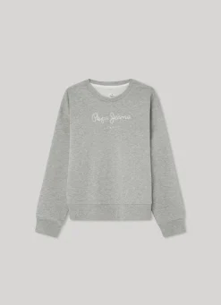 Rapariga Pepe Jeans Sweatshirts E Malhas>Sweatshirt Algodao Logo Estampado