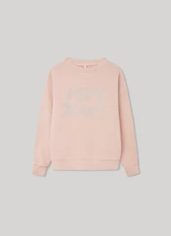Rapariga Pepe Jeans Sweatshirts E Malhas>Sweatshirt Algodao Logo Strass