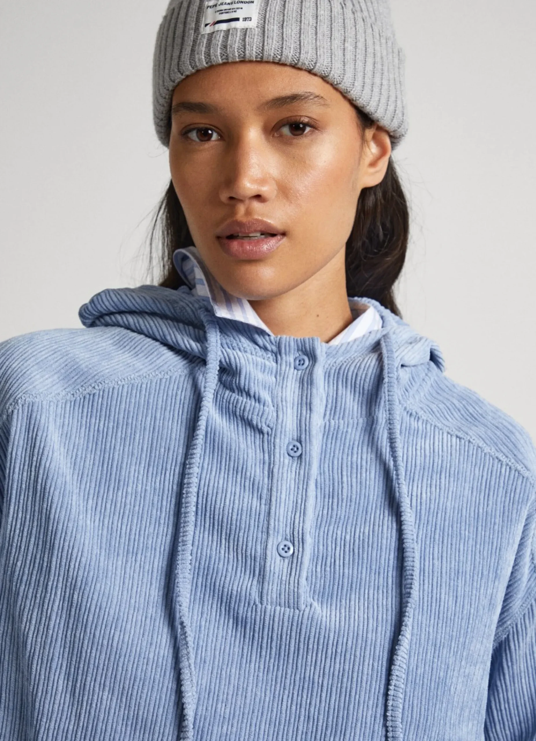 Mulher Pepe Jeans Sweatshirts>Sweatshirt Bombazina Com Capuz