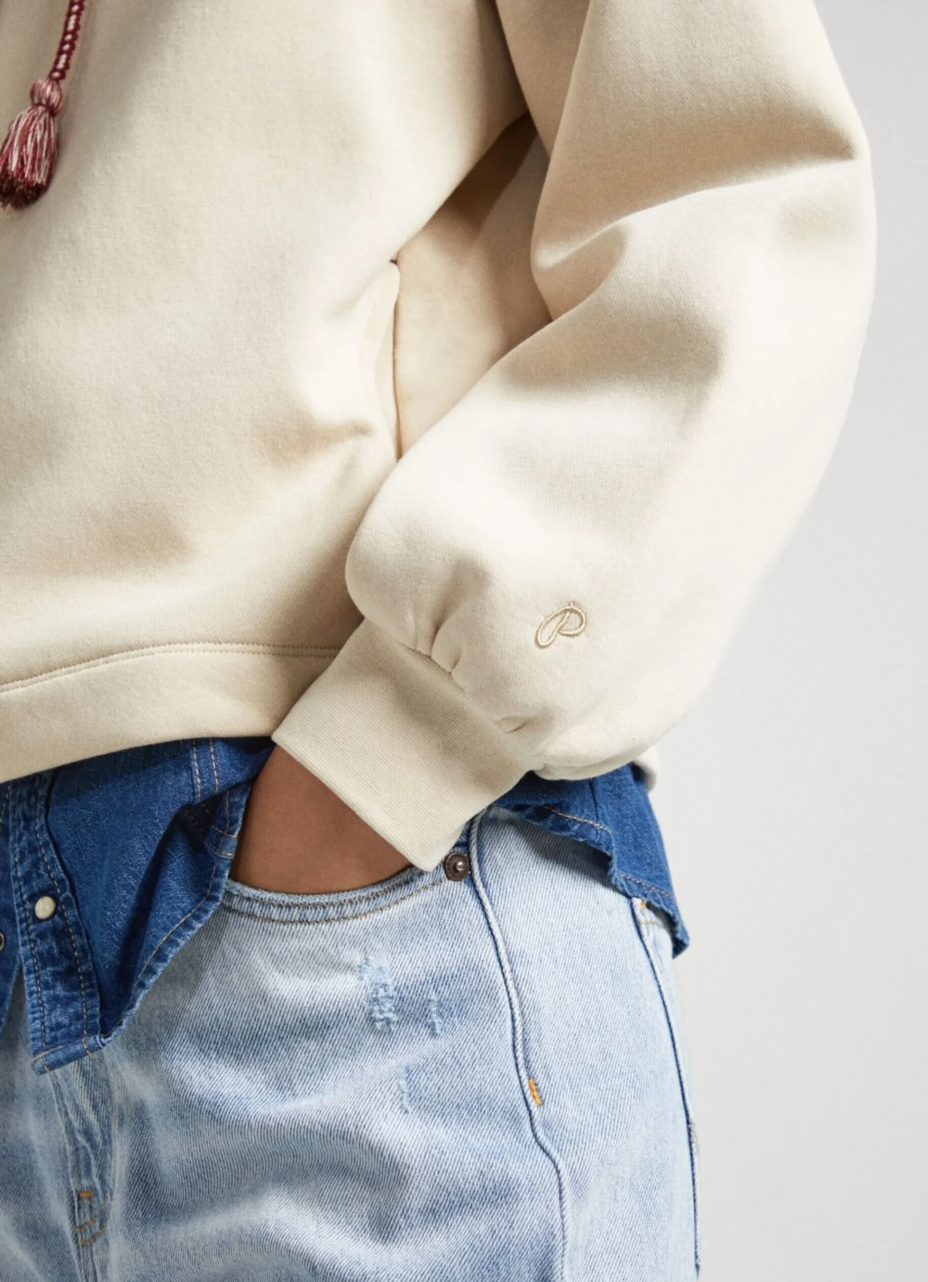 Mulher Pepe Jeans Sweatshirts>Sweatshirt Capuz Ajustavel