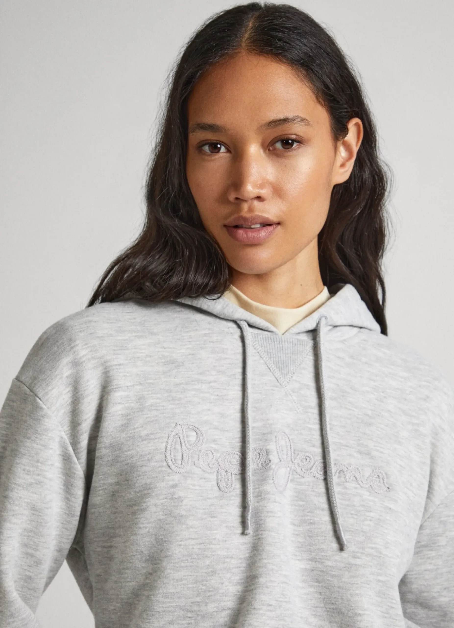 Mulher Pepe Jeans Sweatshirts>Sweatshirt Capuz Ajustavel