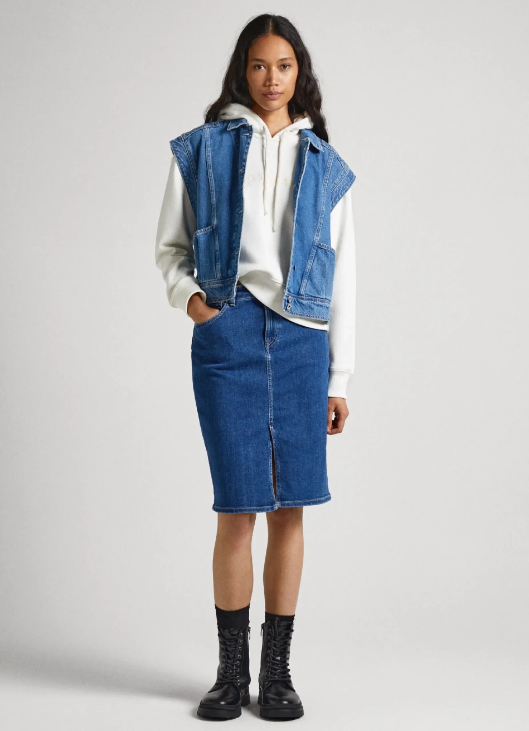 Mulher Pepe Jeans Sweatshirts>Sweatshirt Capuz Ajustavel