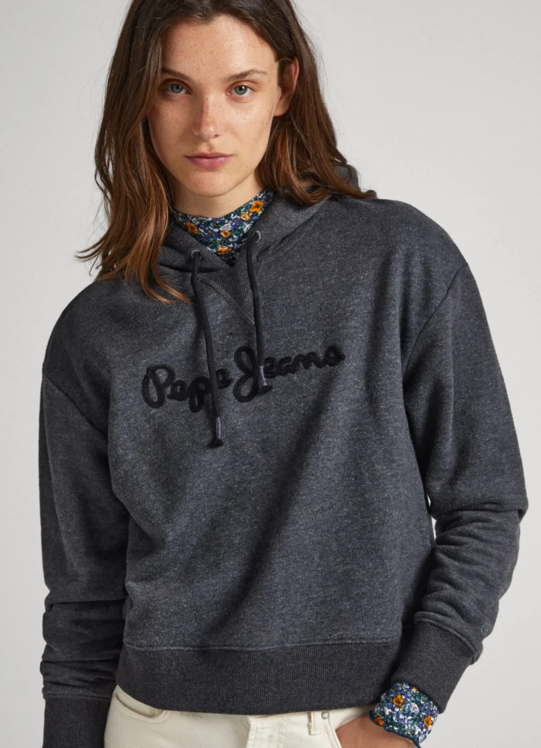 Mulher Pepe Jeans Sweatshirts>Sweatshirt Capuz Ajustavel