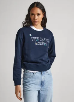 Mulher Pepe Jeans Sweatshirts>Sweatshirt Logo Estampado Bordado