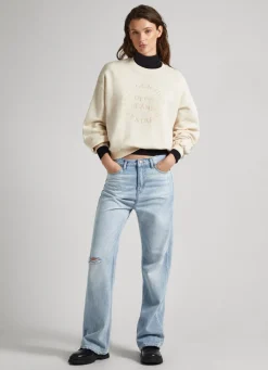 Mulher Pepe Jeans Sweatshirts>Sweatshirt Logo Estampado Bordado