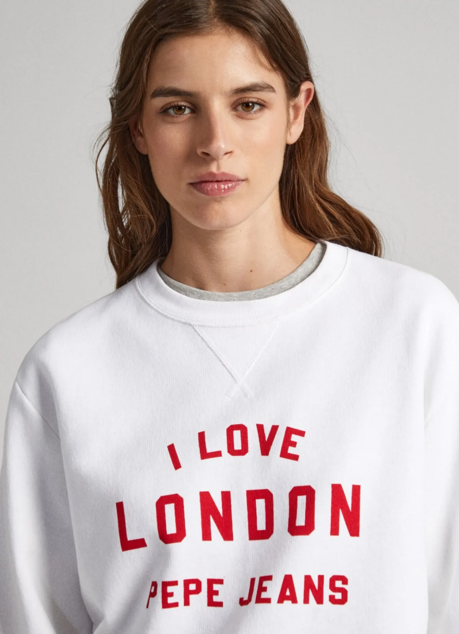 Mulher Pepe Jeans Sweatshirts>Sweatshirt Unisexo Gola Redonda Estampada