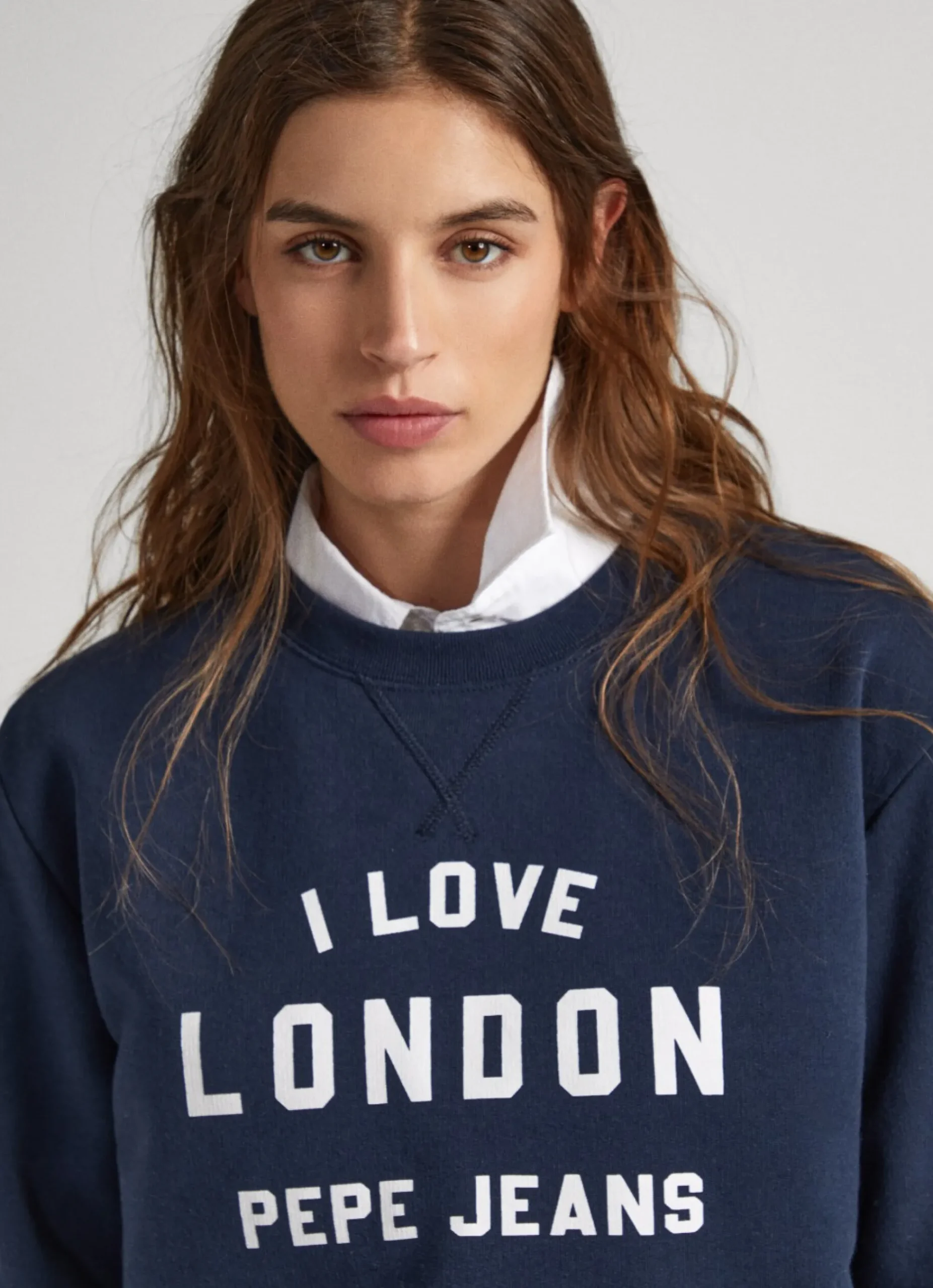 Mulher Pepe Jeans Sweatshirts>Sweatshirt Unisexo Gola Redonda Estampada