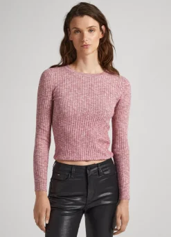 Mulher Pepe Jeans Malhas>Top Algodao Melange Jaspeado