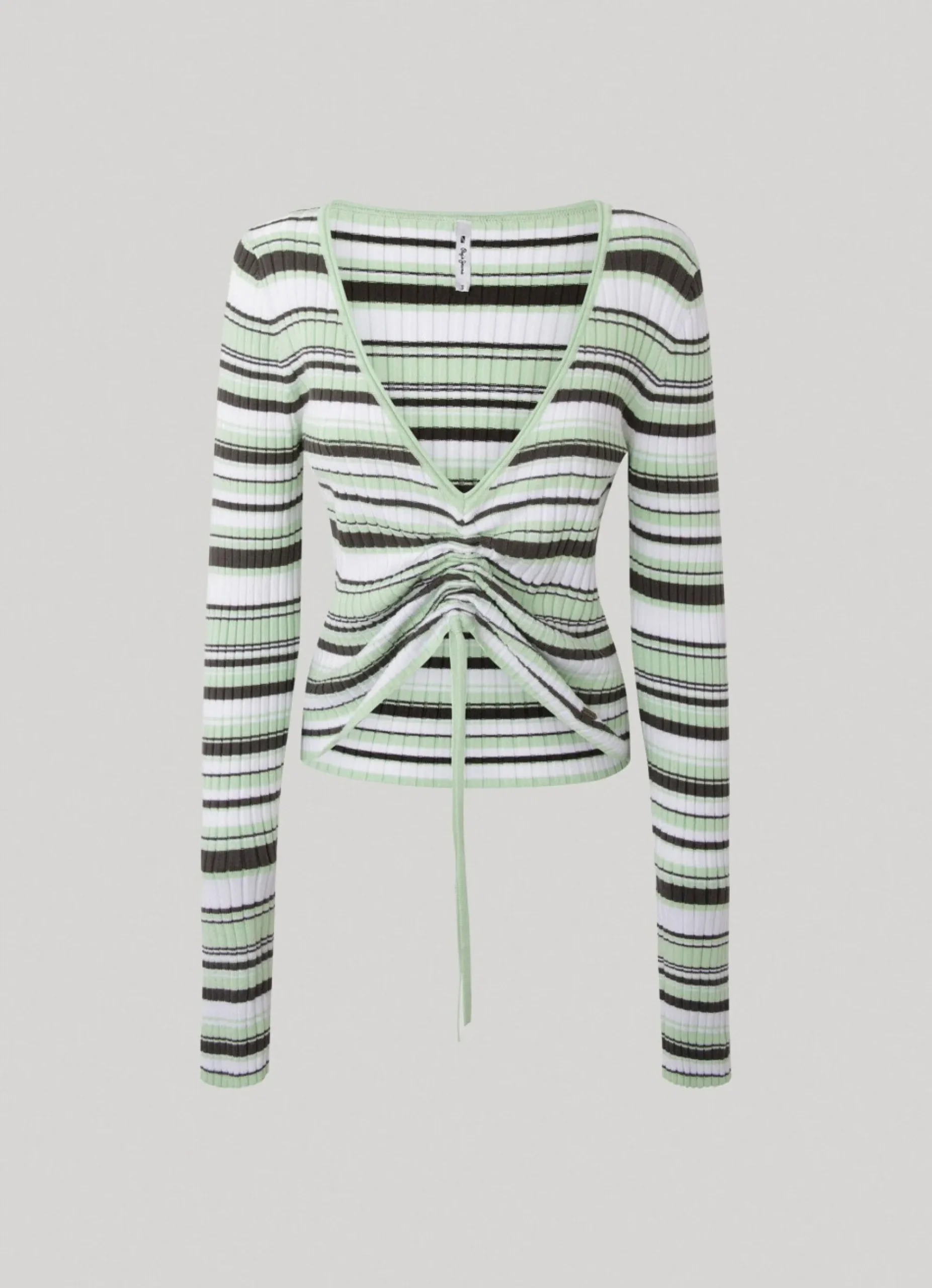 Mulher Pepe Jeans Malhas E Cardigans>Top Canelado Padrao As Riscas