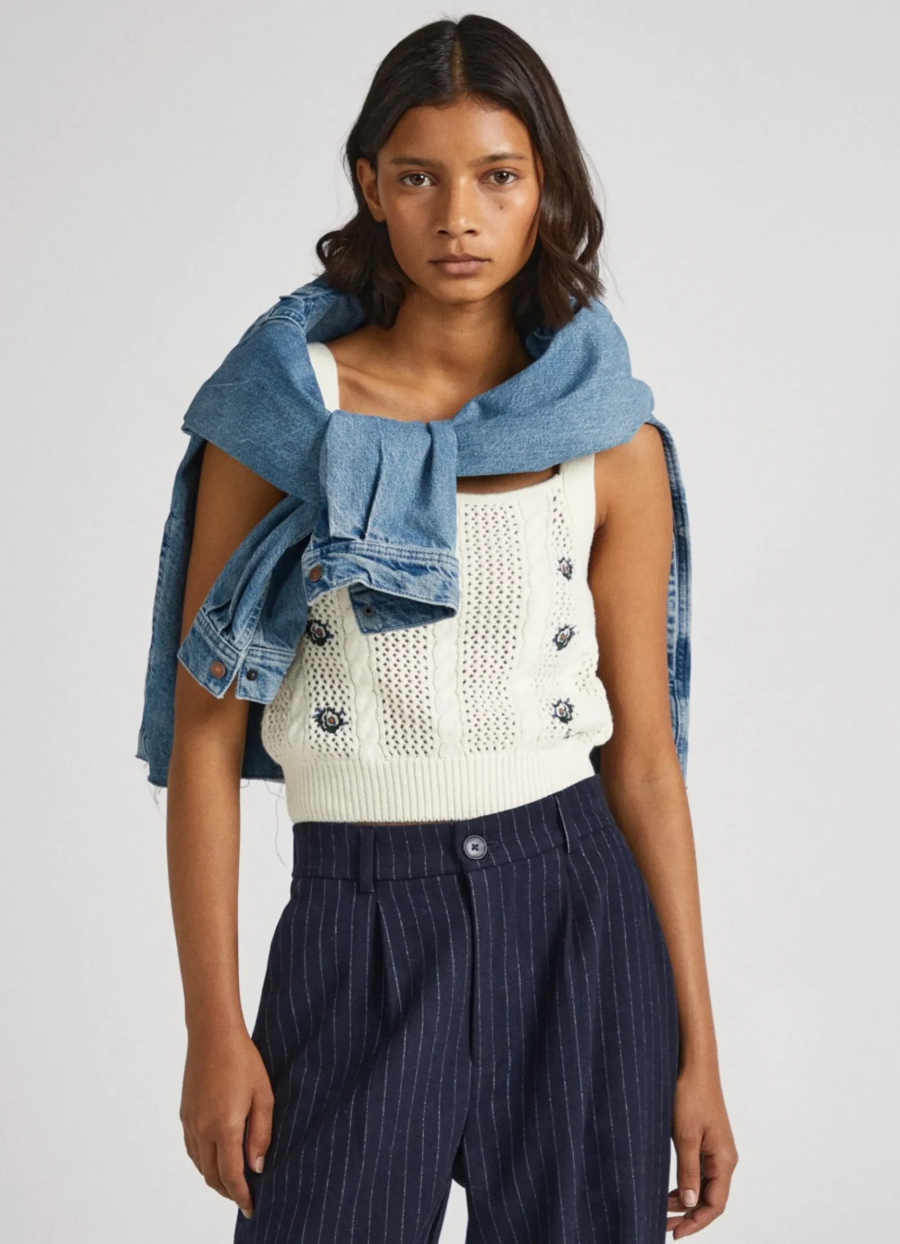 Mulher Pepe Jeans Malhas E Cardigans>Top De Malha Floral