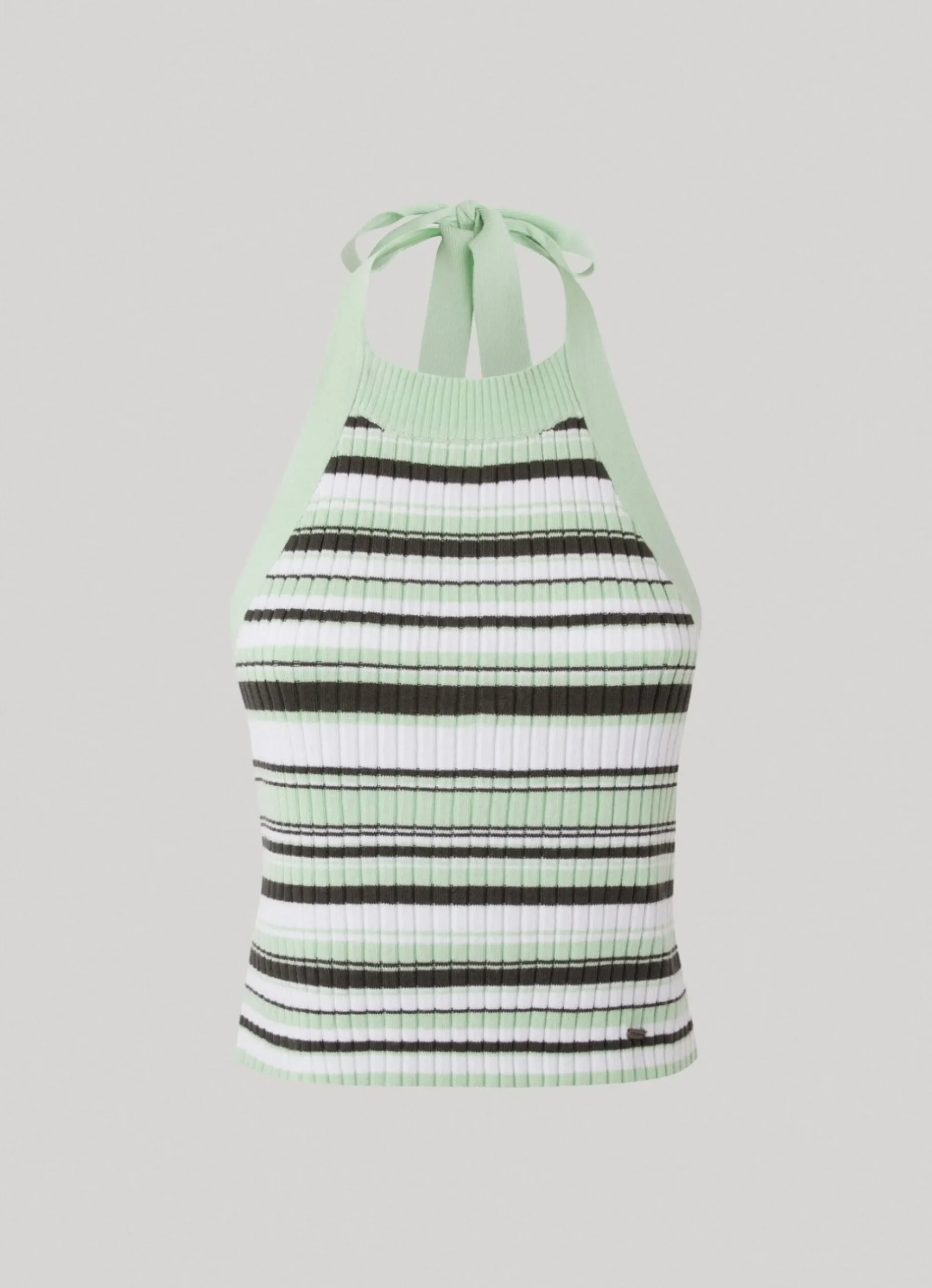 Mulher Pepe Jeans Malhas E Cardigans>Top Halter Padrao As Riscas