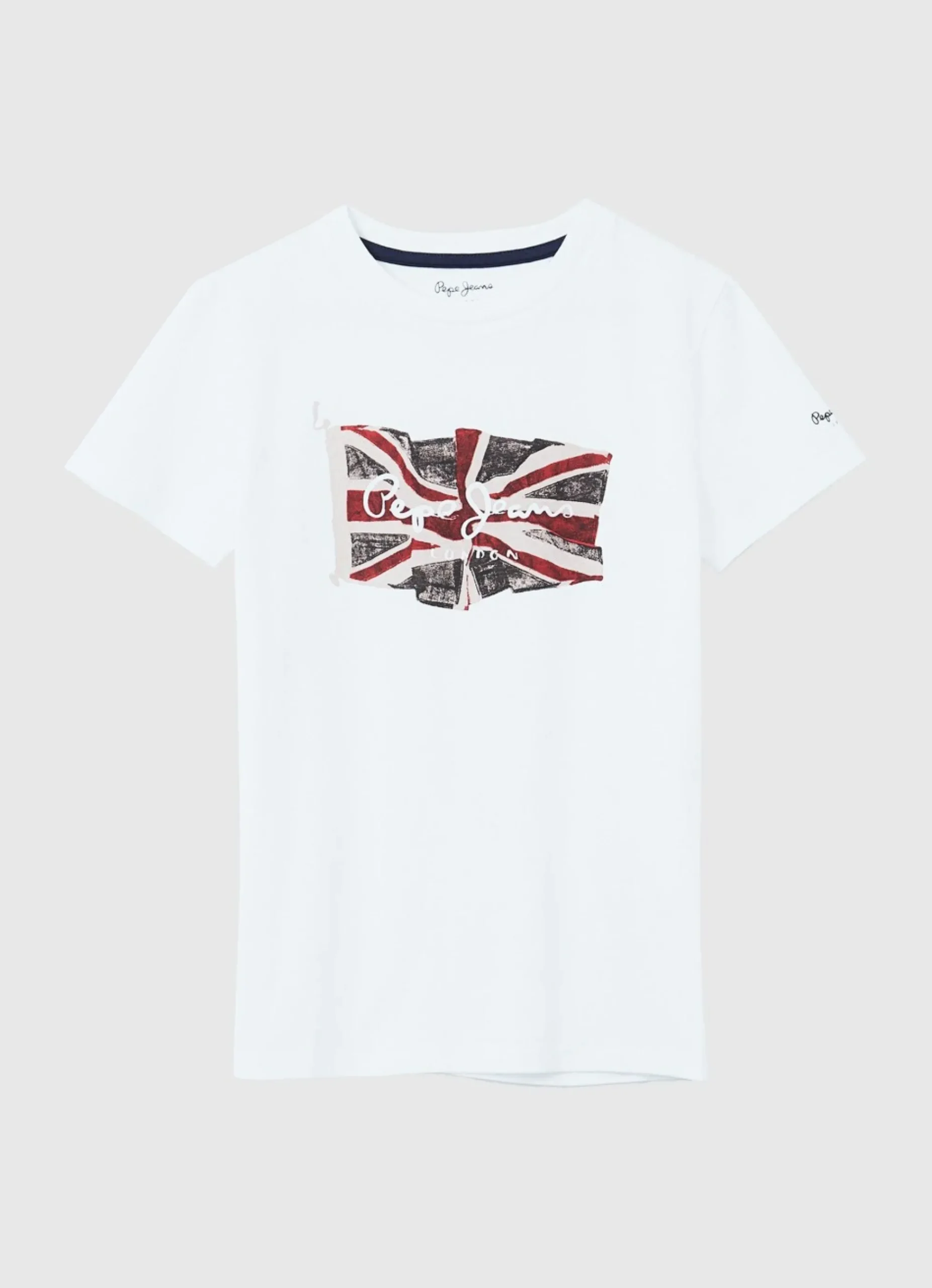 Rapaz Pepe Jeans T-Shirts>T-Shirt Algodao Logo Bandeira