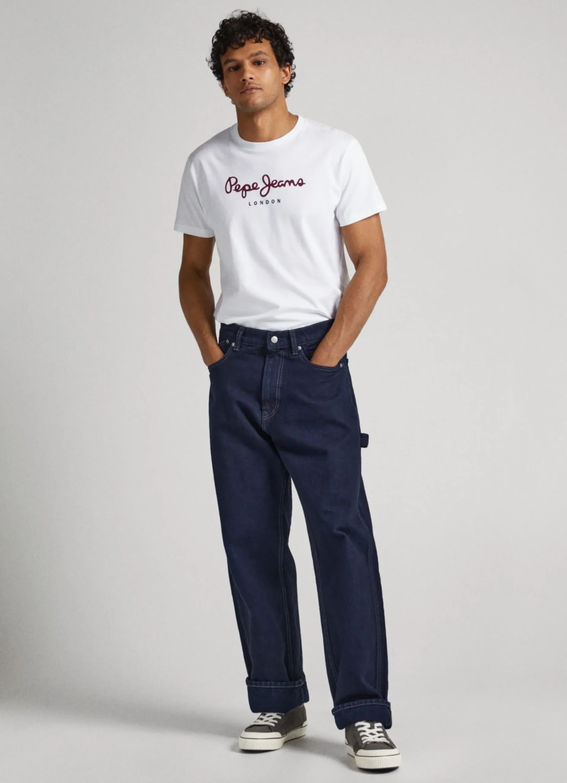 Homem Pepe Jeans T-Shirts>T-Shirt Algodao Logo Estampado