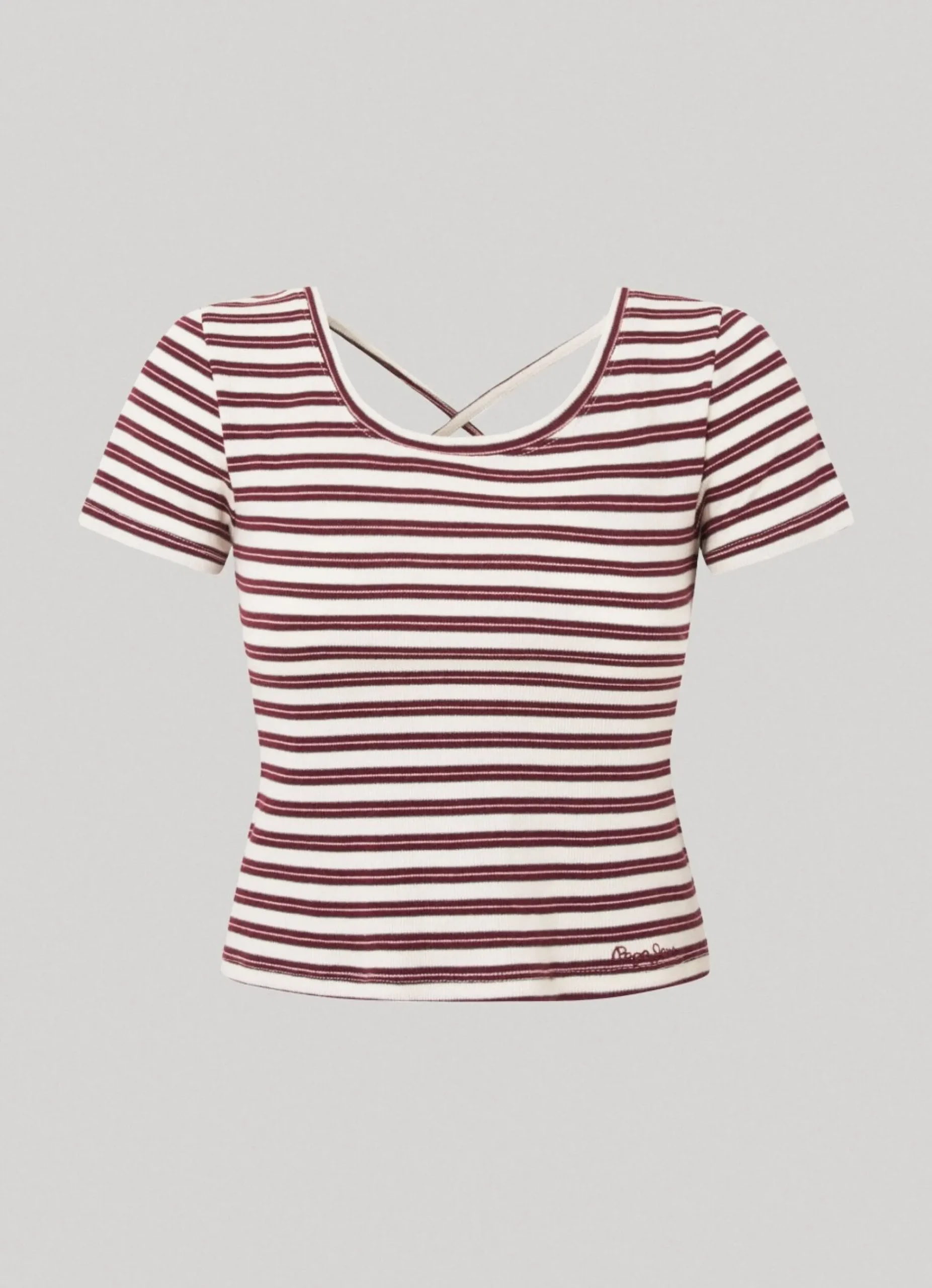 Mulher Pepe Jeans T-Shirts>T-Shirt Canelada Padrao As Riscas