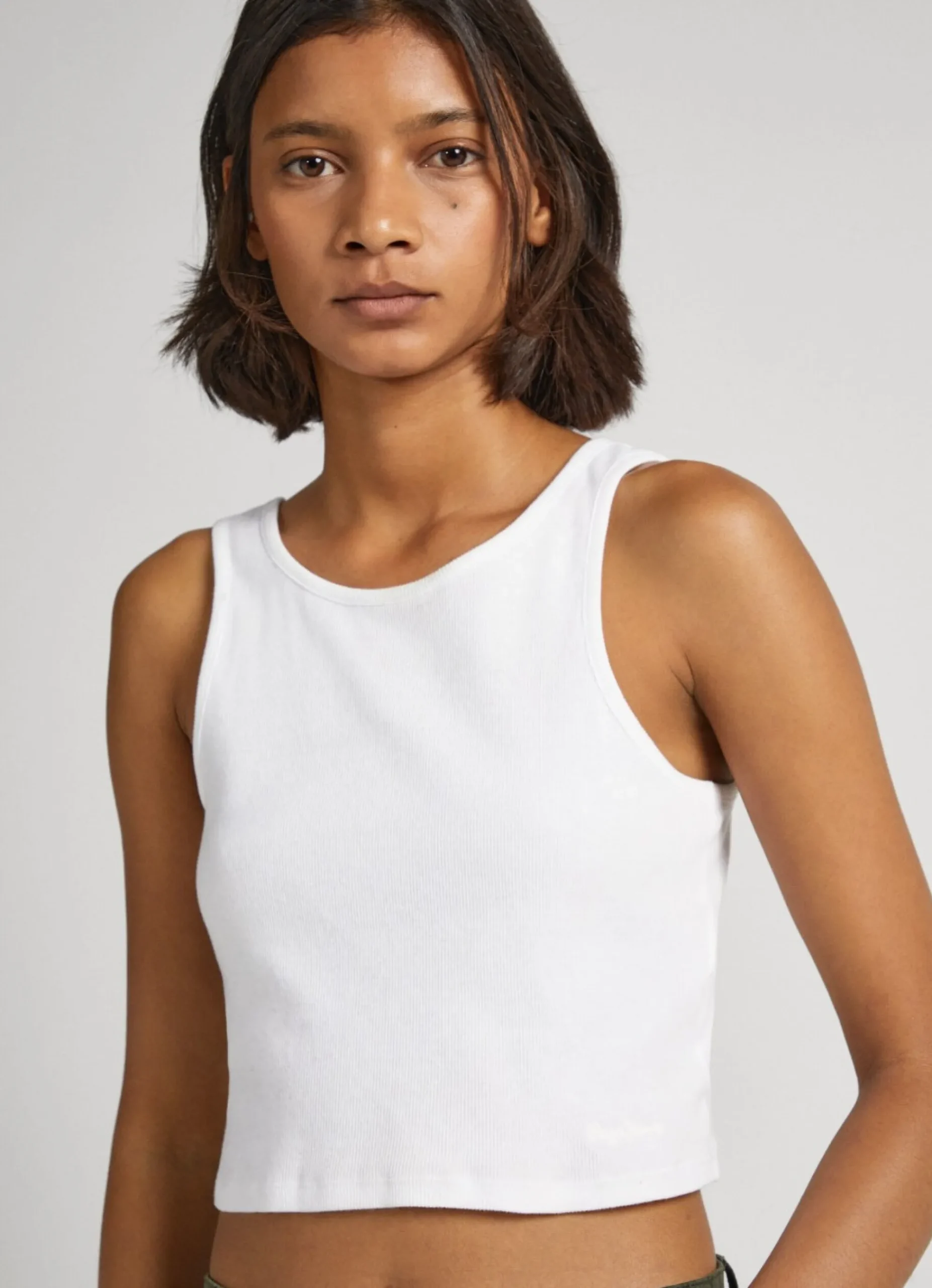 Mulher Pepe Jeans T-Shirts>T-Shirt Canelada Sem Mangas