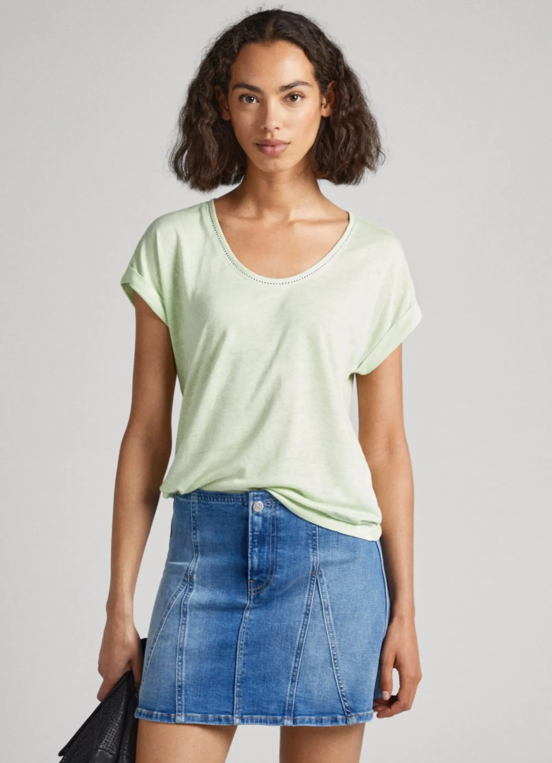 Mulher Pepe Jeans T-Shirts>T-Shirt Com Detalhes De Renda