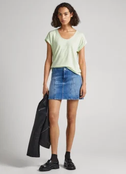 Mulher Pepe Jeans T-Shirts>T-Shirt Com Detalhes De Renda