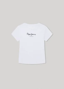 Rapariga Pepe Jeans Camisas E T-Shirts>T-Shirt Com Logo Estampado