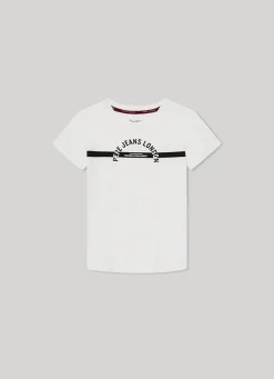 Rapaz Pepe Jeans T-Shirts>T-Shirt Com Logo Estampado