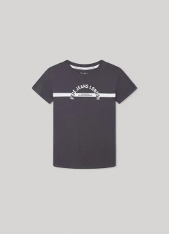 Rapaz Pepe Jeans T-Shirts>T-Shirt Com Logo Estampado