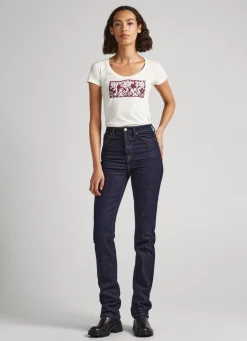 Mulher Pepe Jeans T-Shirts>T-Shirt Com Logo Estampado
