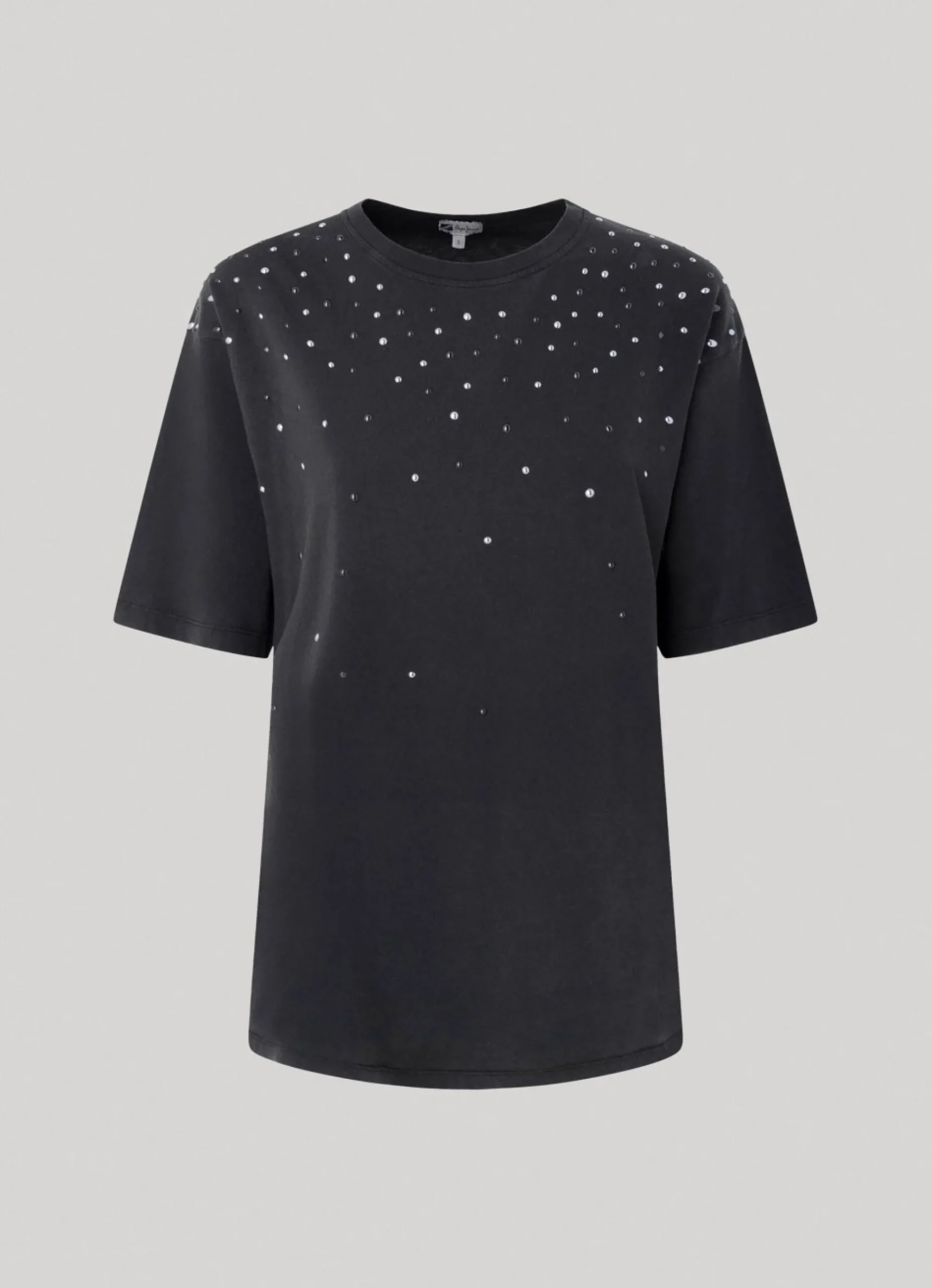 Mulher Pepe Jeans T-Shirts>T-Shirt Com Pormenor De Brilhantes