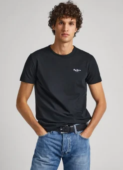 Homem Pepe Jeans T-Shirts>T-Shirt De Algodao Logo Estampado