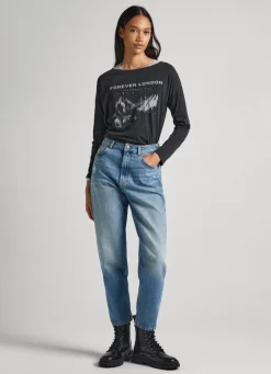 Mulher Pepe Jeans T-Shirts>T-Shirt Estampado Fotografico