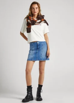 Mulher Pepe Jeans T-Shirts>T-Shirt Estampado Glitter